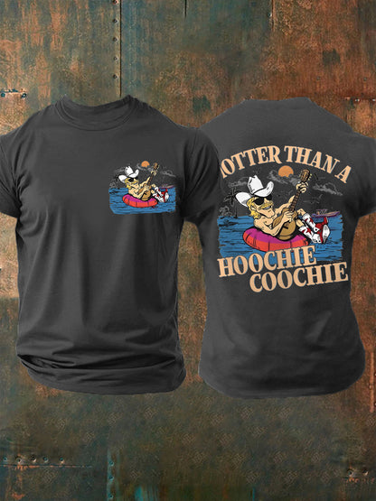 Men's Hotter Than A Hoochie Coochie Summer Beach Relaxation Casual Tee