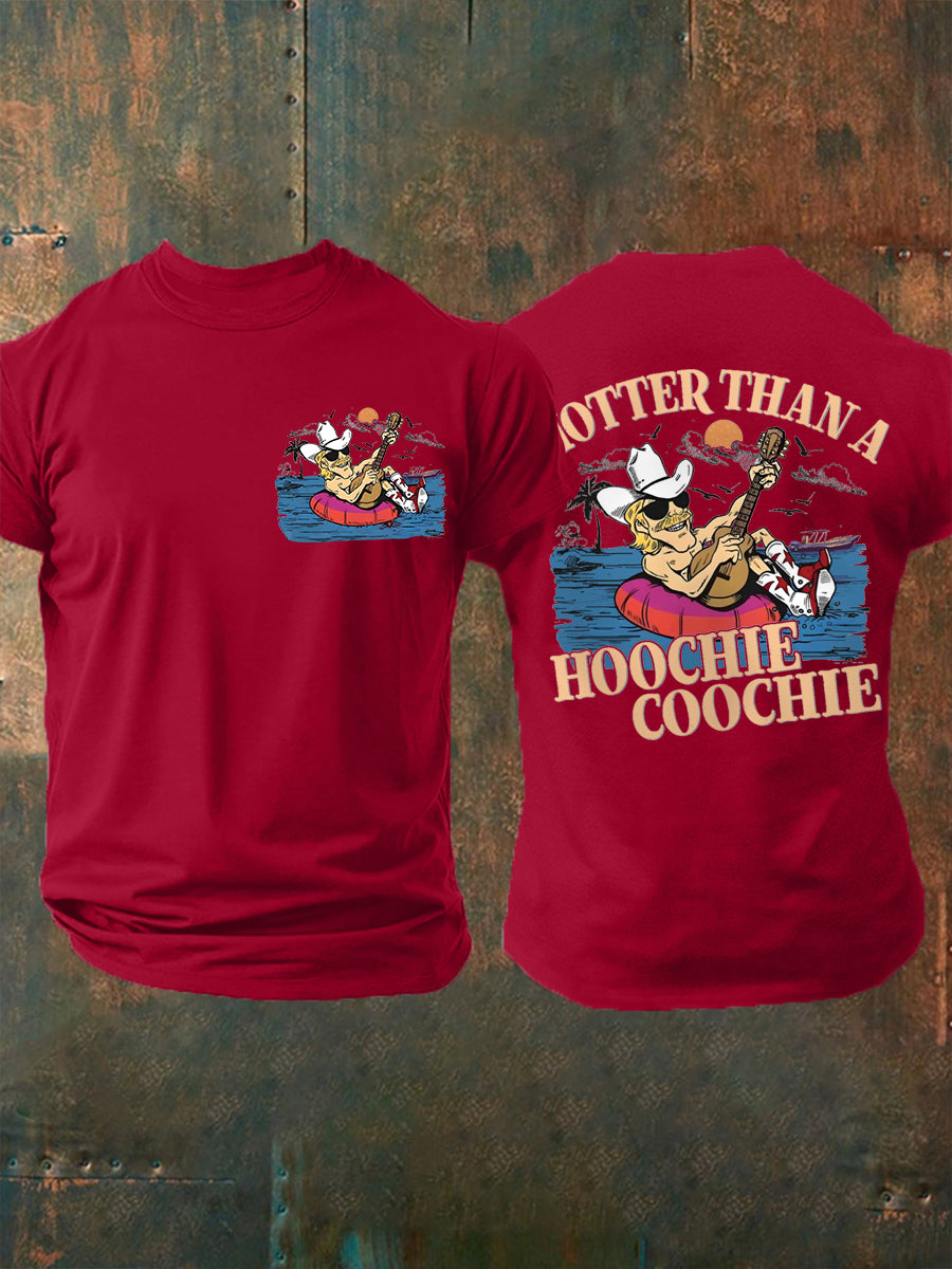 Men's Hotter Than A Hoochie Coochie Summer Beach Relaxation Casual Tee
