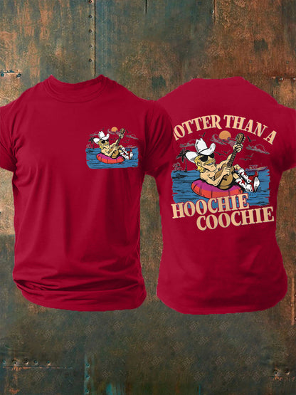 Men's Hotter Than A Hoochie Coochie Summer Beach Relaxation Casual Tee