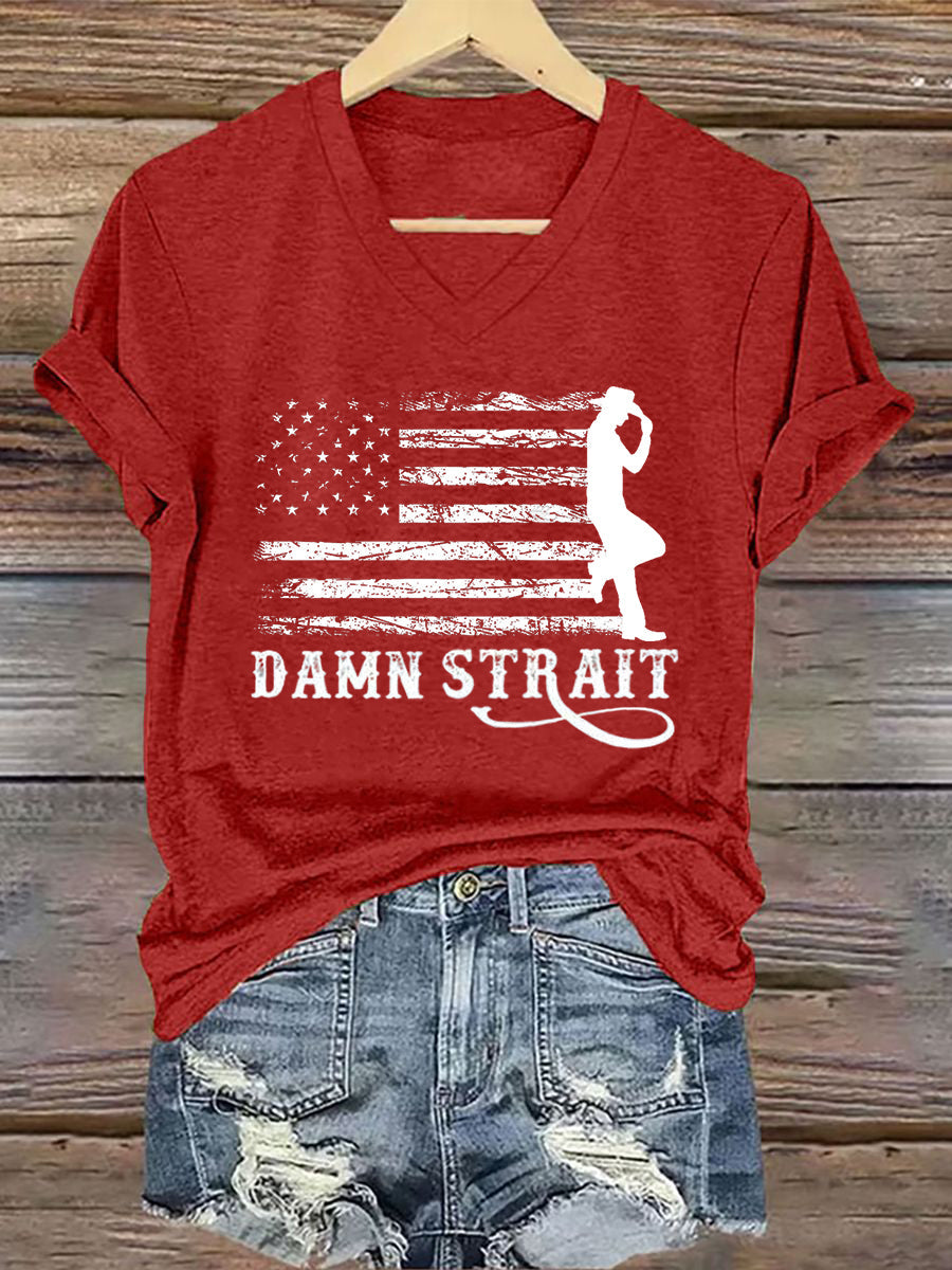 Women's Damn Strait Country Music Fan Short Sleeve T-Shirt