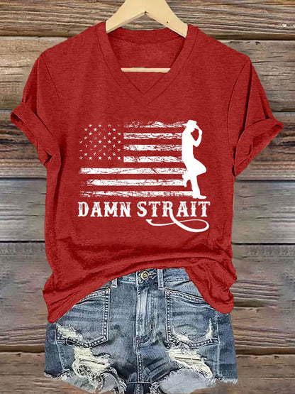 Women's Damn Strait Country Music Fan Short Sleeve T-Shirt