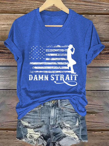 Women's Damn Strait Country Music Fan Short Sleeve T-Shirt