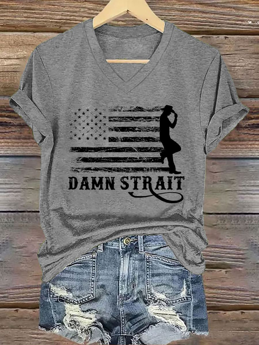 Women's Damn Strait Country Music Fan Short Sleeve T-Shirt