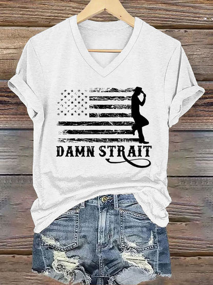 Women's Damn Strait Country Music Fan Short Sleeve T-Shirt