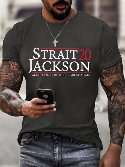 Men's Strait’20 Jackson Make Country Music Great Again Short-sleeved T-shirt