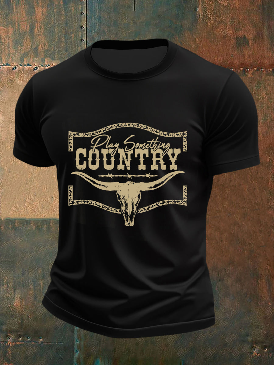 Men's Play Something Country Music Short-sleeved T-shirt