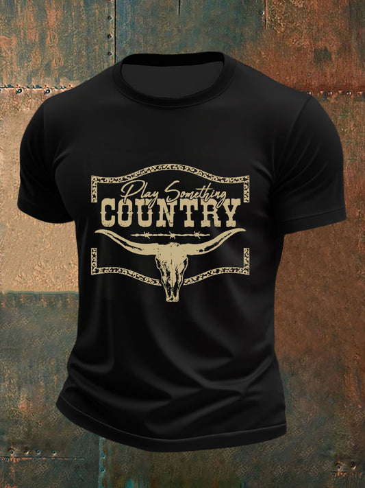 Men's Play Something Country Music Short-sleeved T-shirt