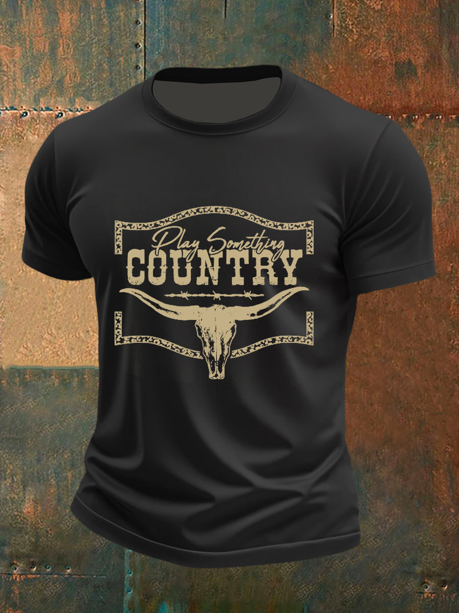 Men's Play Something Country Music Short-sleeved T-shirt
