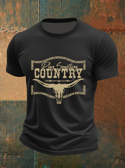 Men's Play Something Country Music Short-sleeved T-shirt