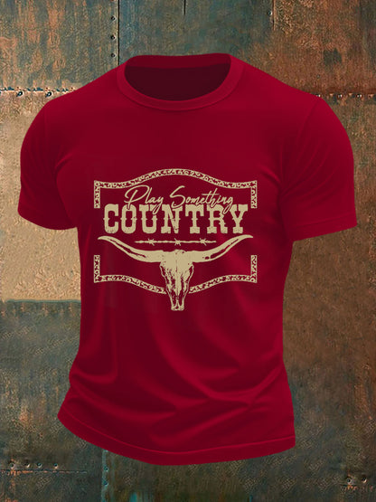 Men's Play Something Country Music Short-sleeved T-shirt