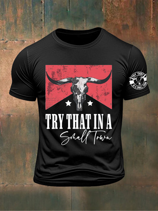 Men's Country Music Printed T-shirt
