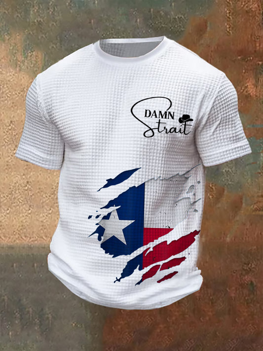 Men's Damn Strait Country Music Fan Texas Waffle Top