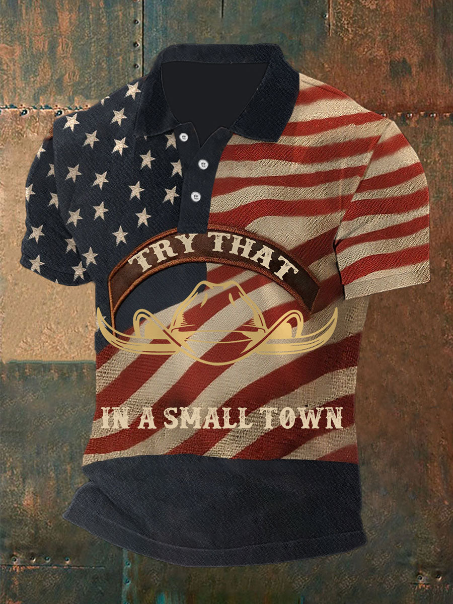 Men's Try That In A Small Town Printed Shirt