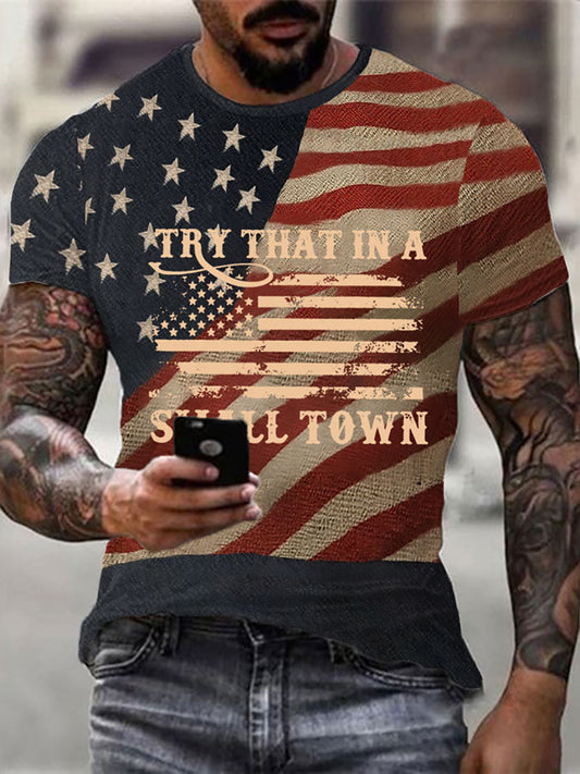 Men's Try That In A Small Town Printed T-shirt