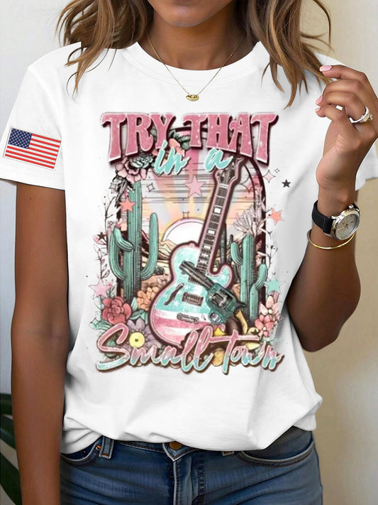 Men's Country Music Printed T-shirt