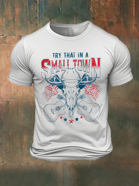 Men's Country Music Printed T-shirt