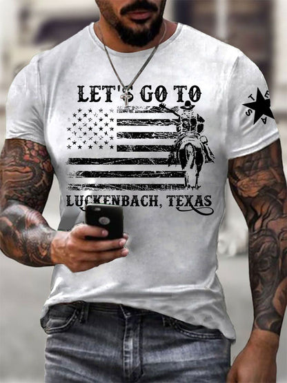 Men's Let's Go To Luckenbach Texas Short-sleeved T-shirt