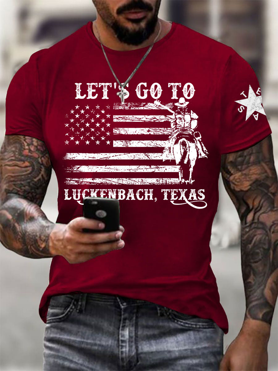 Men's Let's Go To Luckenbach Texas Short-sleeved T-shirt
