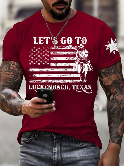 Men's Let's Go To Luckenbach Texas Short-sleeved T-shirt