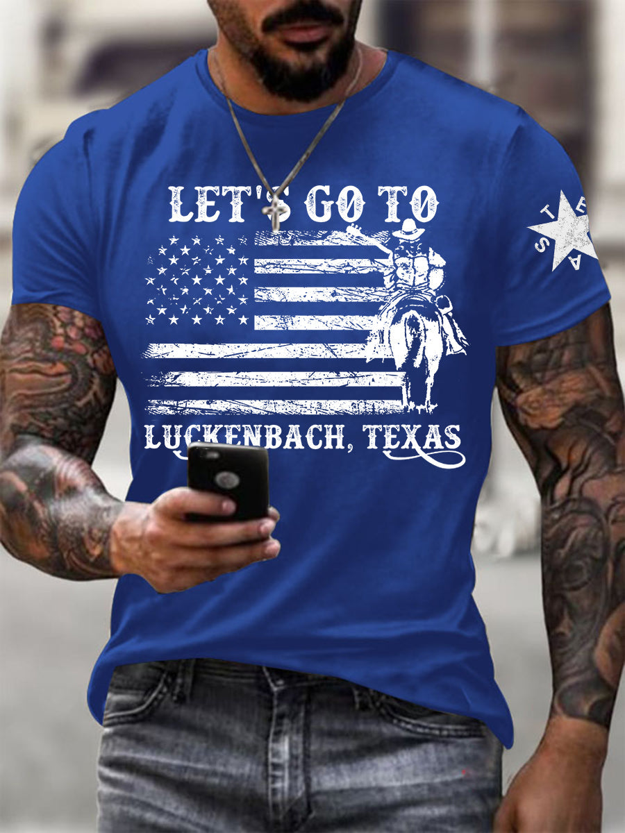 Men's Let's Go To Luckenbach Texas Short-sleeved T-shirt