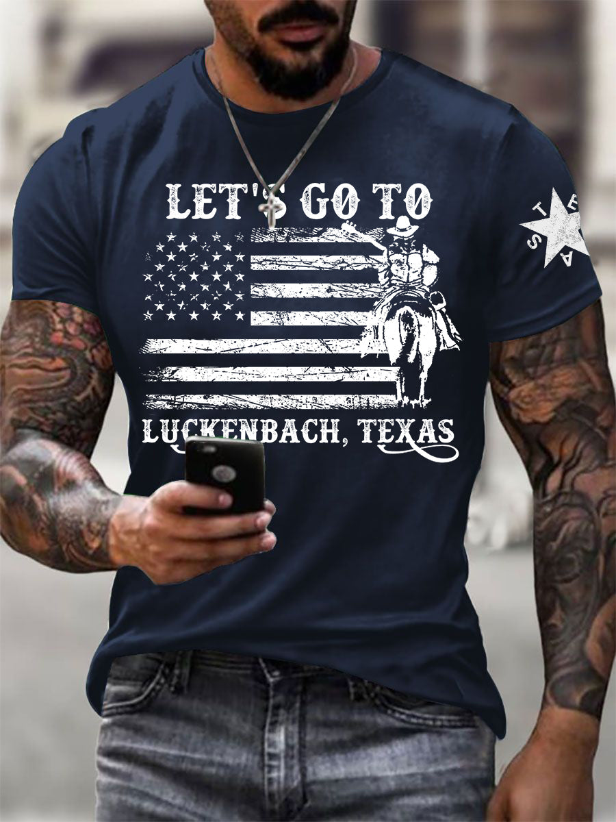 Men's Let's Go To Luckenbach Texas Short-sleeved T-shirt
