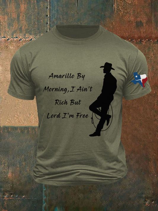 Men's I Ain't Rich But Lord I'm Free Printed T-shirt
