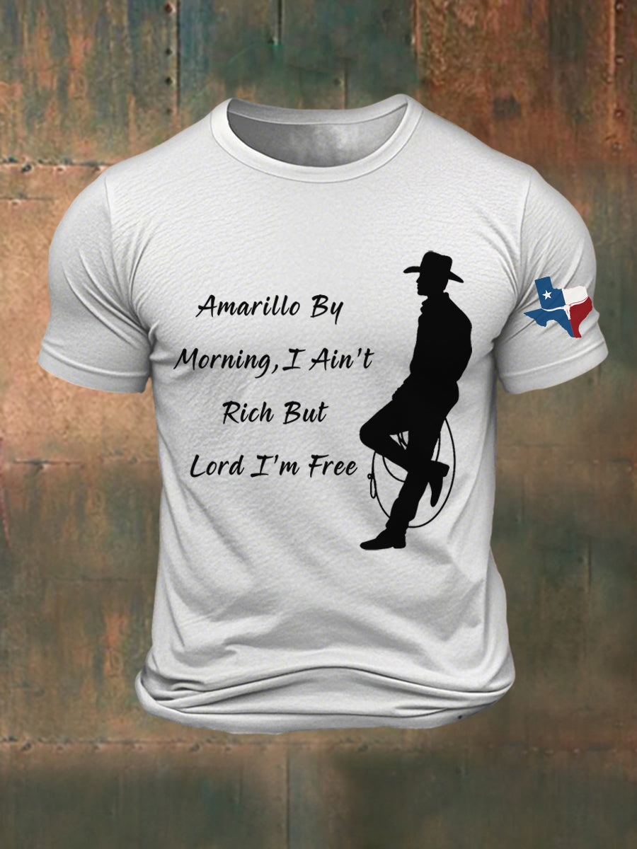 Men's I Ain't Rich But Lord I'm Free Printed T-shirt