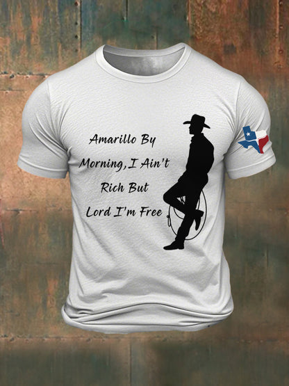 Men's I Ain't Rich But Lord I'm Free Printed T-shirt