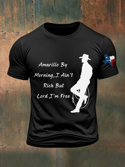 Men's I Ain't Rich But Lord I'm Free Printed T-shirt