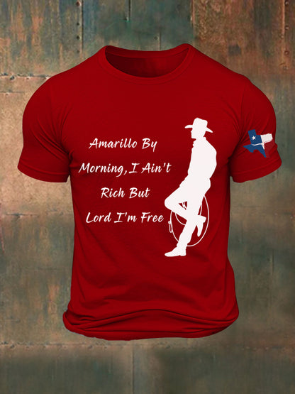 Men's I Ain't Rich But Lord I'm Free Printed T-shirt