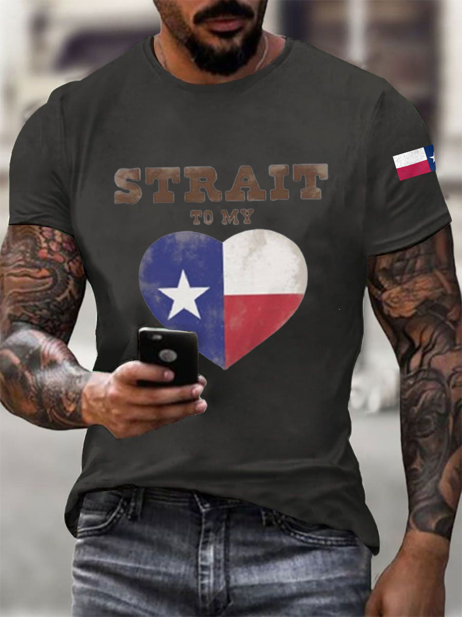 Men's Strait To My Heart Texas Cotton T-shirt
