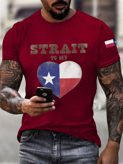 Men's Strait To My Heart Texas Cotton T-shirt