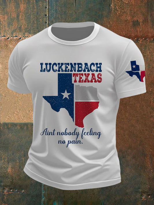 Men's Ain't Nobody Feelin' No Pain Luckenbach Texas Short-sleeved T-shirt