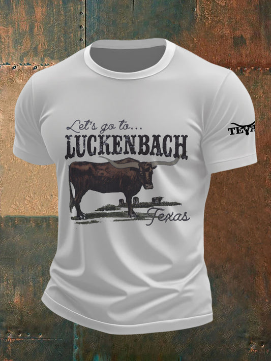 Men's Let's Go To Luckenbach Texas Short-sleeved T-shirt
