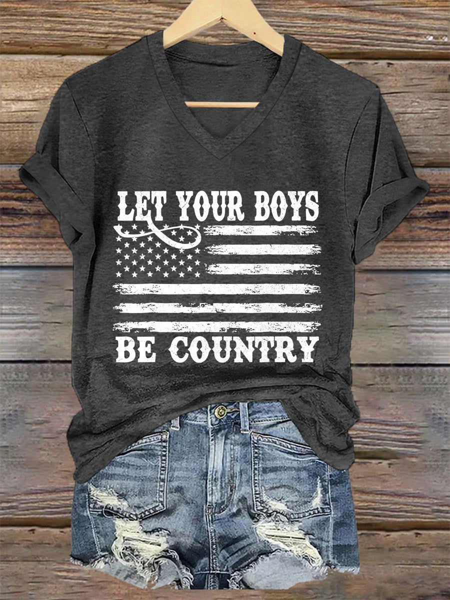 Women's Let Your Boys Be Country Short Sleeve T-Shirt