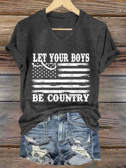 Women's Let Your Boys Be Country Short Sleeve T-Shirt