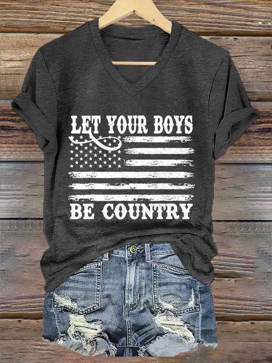 Women's Let Your Boys Be Country Short Sleeve T-Shirt