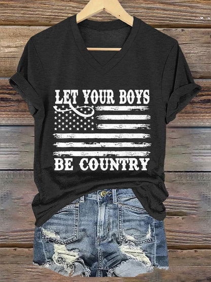 Women's Let Your Boys Be Country Short Sleeve T-Shirt