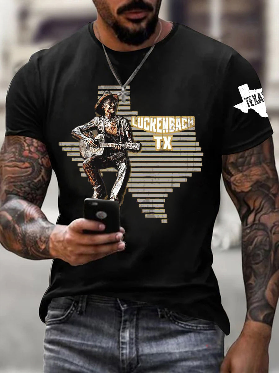 Men's Let's Go To Luckenbach Texas Short-sleeved T-shirt
