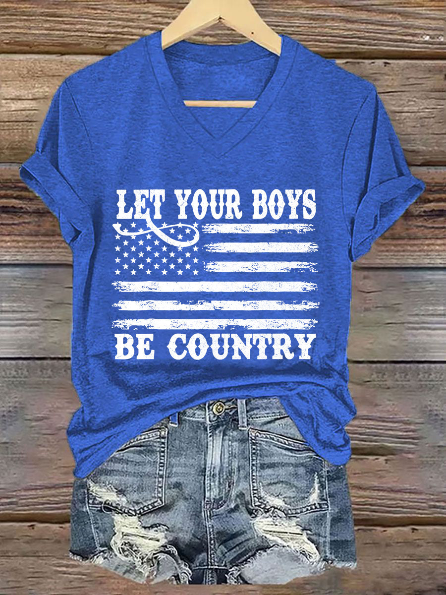 Women's Let Your Boys Be Country Short Sleeve T-Shirt