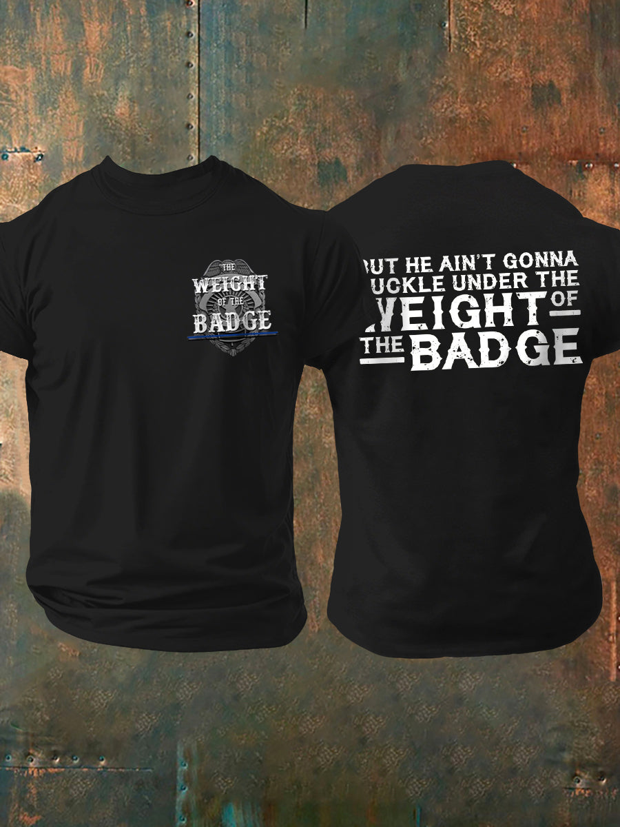 Men's The Weight of the Badge Country Music Fan Cotton T-shirt