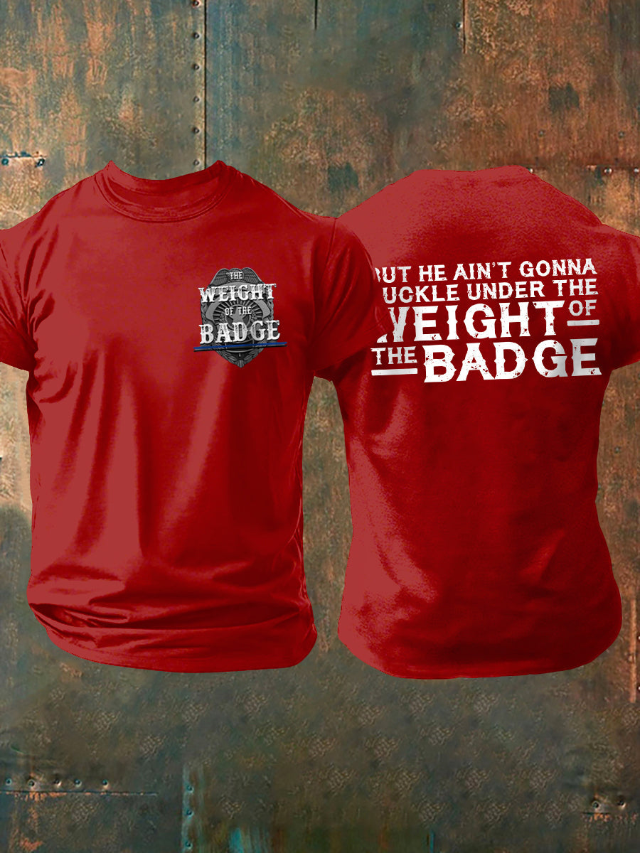 Men's The Weight of the Badge Country Music Fan Cotton T-shirt
