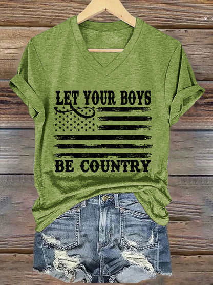 Women's Let Your Boys Be Country Short Sleeve T-Shirt