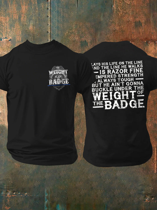 Men's The Weight of the Badge Country Music Fan Cotton T-shirt