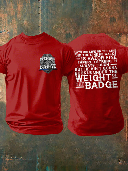 Men's The Weight of the Badge Country Music Fan Cotton T-shirt