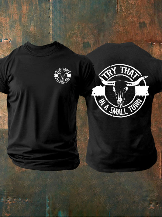 Men's Country Music Printed T-shirt
