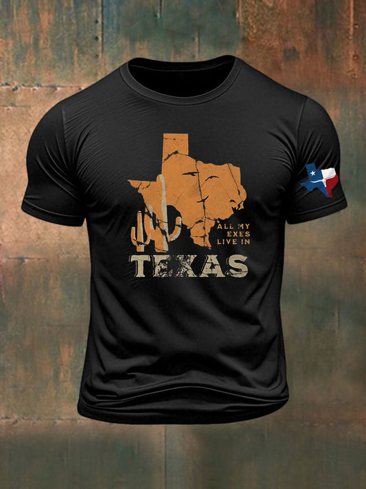 Men's All My Ex's Live In Texas Printed T-shirt