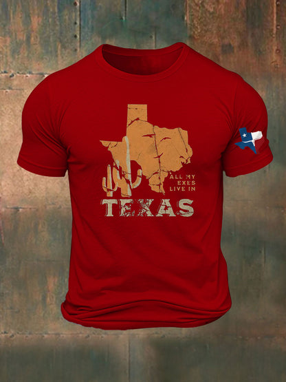 Men's All My Ex's Live In Texas Printed T-shirt