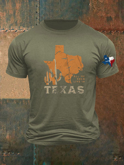 Men's All My Ex's Live In Texas Printed T-shirt