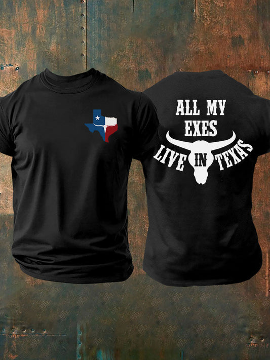 Men's All My Ex's Live In Texas Printed T-shirt
